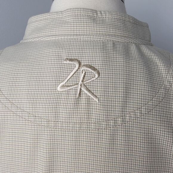 Khaki Houndstooth Pattern Zero Restriction Golf Outerwear Windwear Pullover - Picture 11 of 14